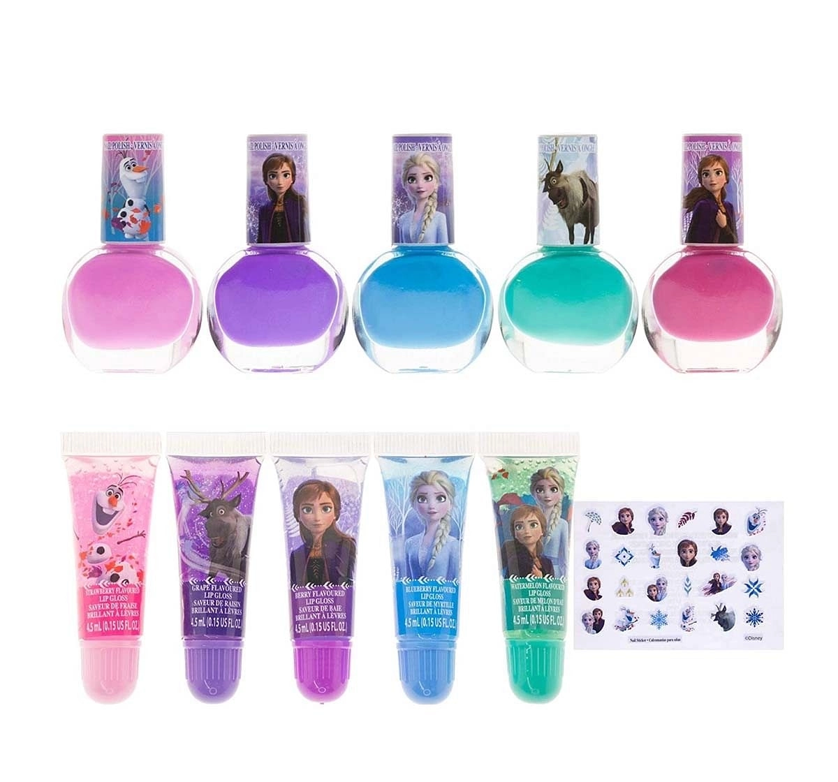 Melissa & Doug Disney Frozen 2 - 5 Pack Nail Polish And Lip Tube Set Toileteries And Makeup for Kids Age 3Y+