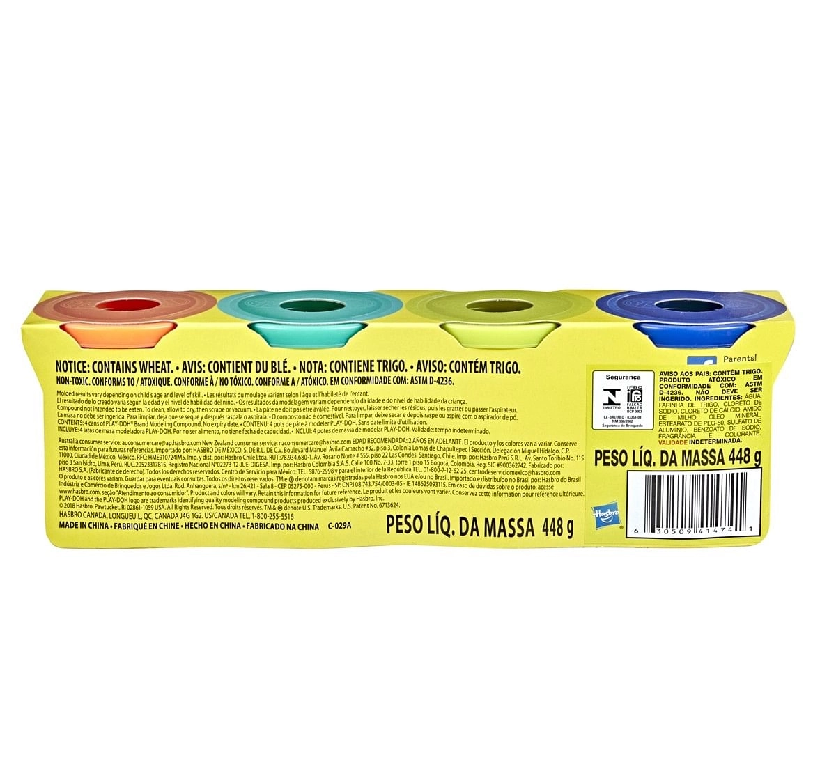 Play Doh 4 Pack of 4 Ounces Color Assortment Multicolor 2Y+