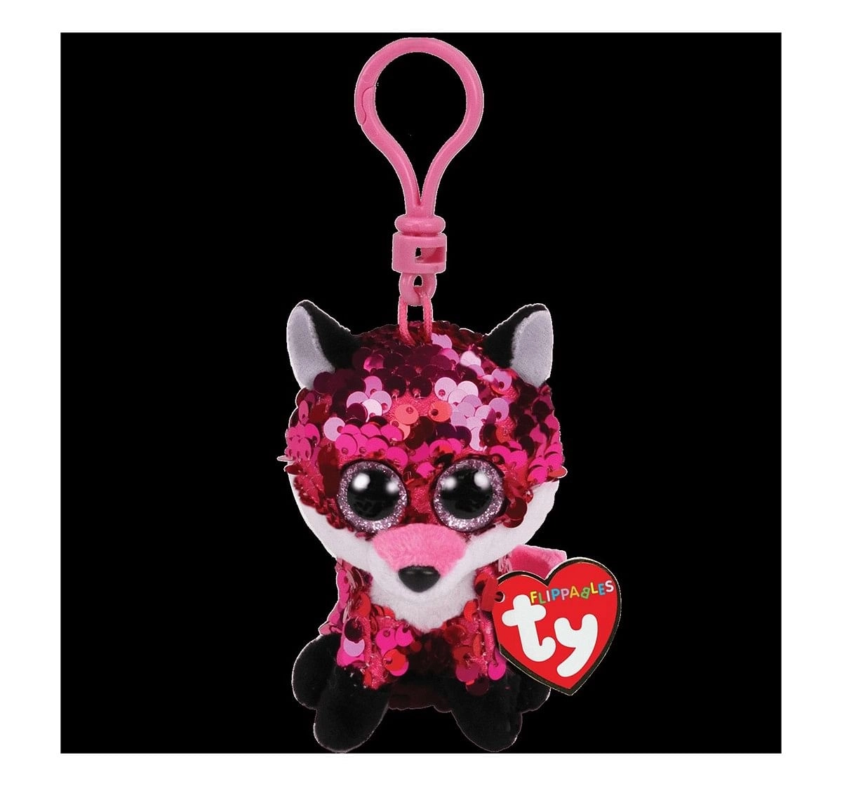 Ty Jewel - Flippables Pink Fox Clip Plush Accessories for Kids age 3Y+ - 8.5 Cm 