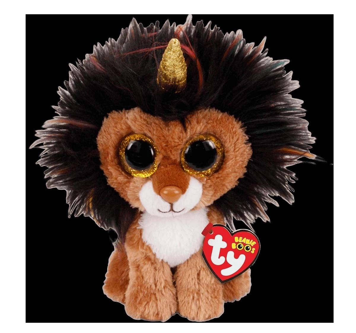 Ty Toys Ramsey - Lion With Horn Regular Beanie Boo Quirky Soft Toys for Kids Age 3Y+ - 15 Cm