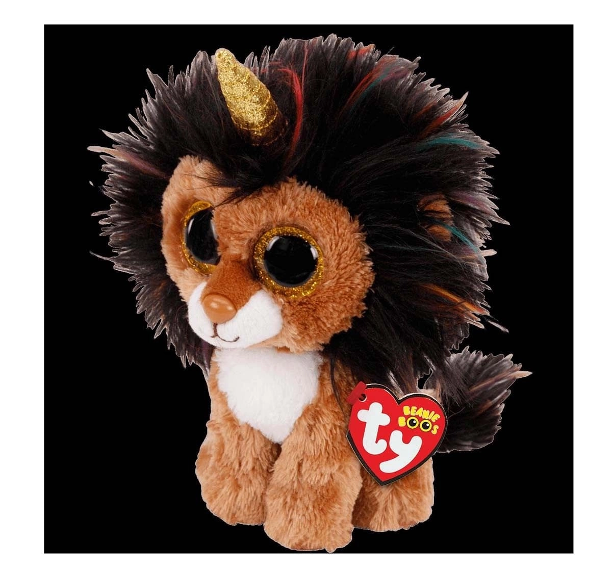 Ty Toys Ramsey - Lion With Horn Regular Beanie Boo Quirky Soft Toys for Kids Age 3Y+ - 15 Cm