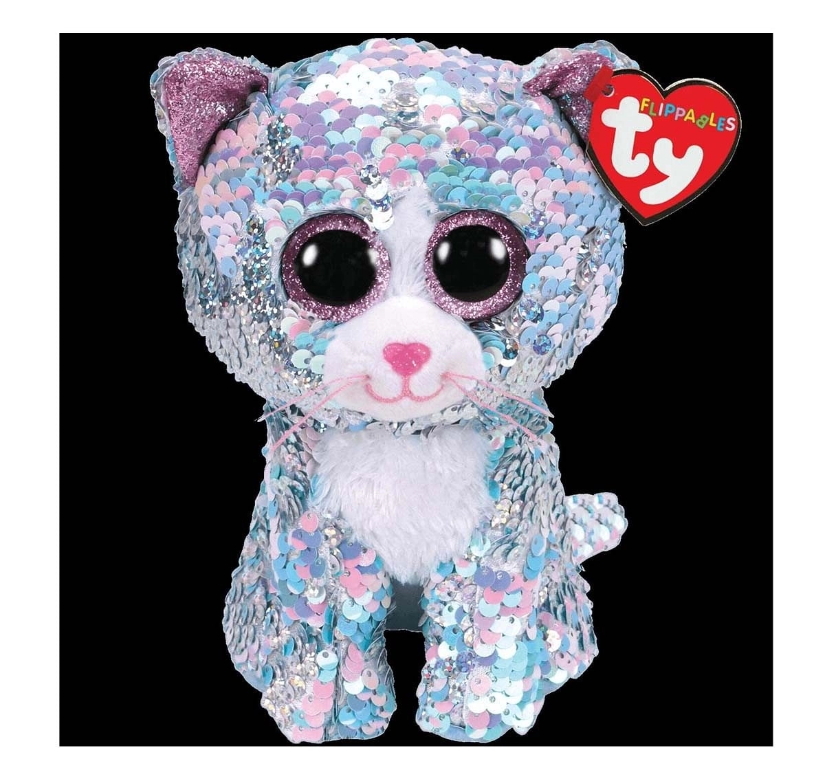 Ty Toys Whimsy - Blue Cat Flippables Medium Beanie Boo Quirky Soft Toys for Kids Age 3Y+ - 24 Cm