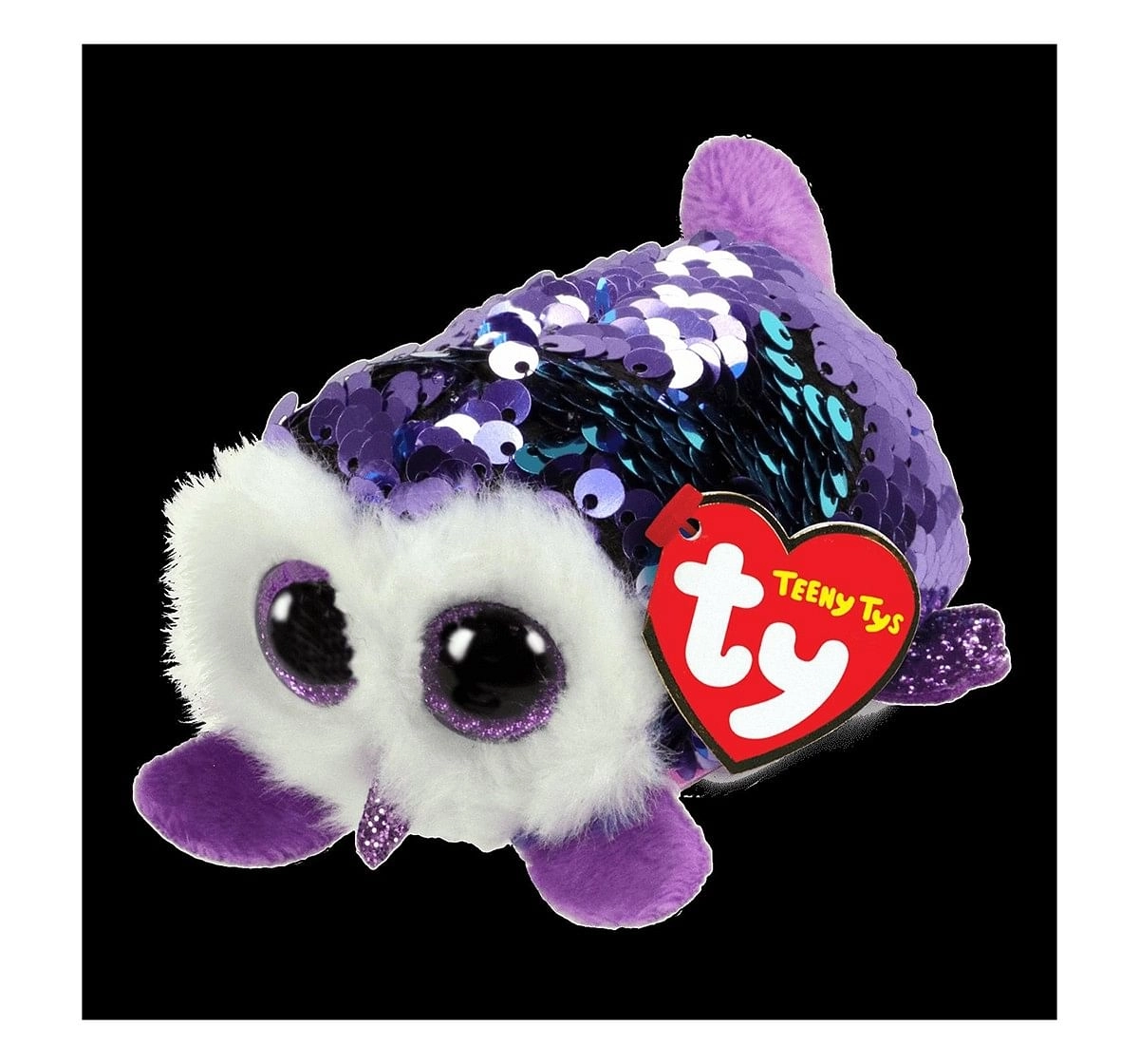 Ty Moonlight - Flippables Purple Owl Teeny Ty Novelty for Kids age 3Y+ - 10 Cm 