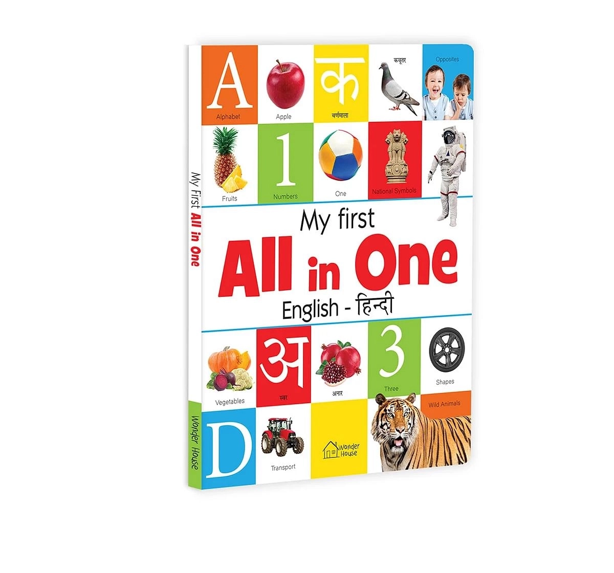 Wonder House Books My First All In One English Hindi Bilingual Picture Board Book for kids 0M+, Multicolour
