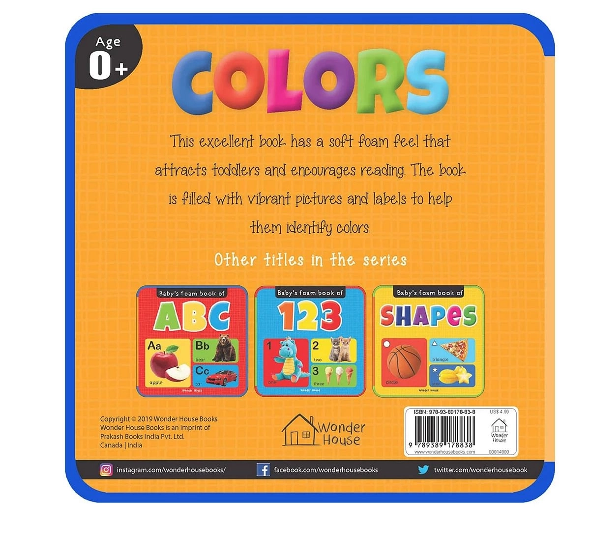 Wonder House Books Babys Foam Book of Colors for kids 0M+, Multicolour