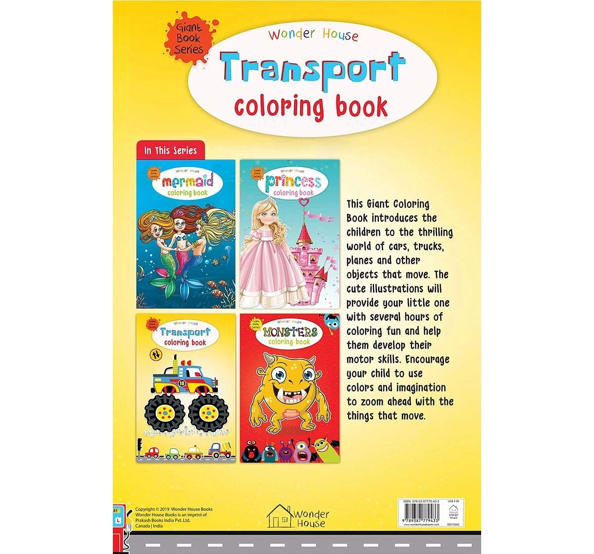 Wonder House Books Transport Colouring Jumbo Sized Book for kids 3Y