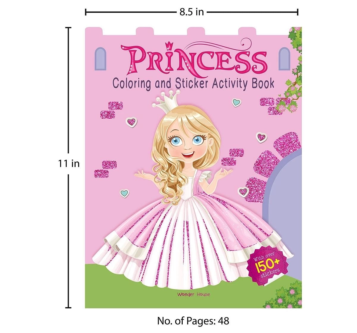 Wonder House Books Princesses Coloring and Sticker Activity Book With More then 150 Stickers for kids 3Y+, Multicolour