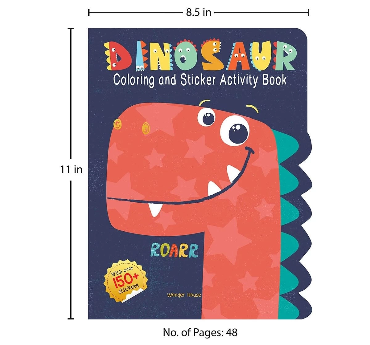 Wonder House Books Dinosaurs Coloring and Sticker Activity Book With More Then 150 Stickers for kids 3Y+, Multicolour