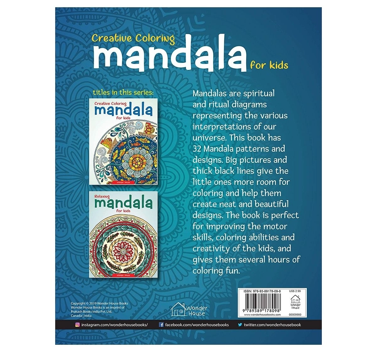 Creative Coloring Mandala : Coloring Book To Improve Concentration And Relaxation, 32 Pages Book By Wonder House Books, Paperback