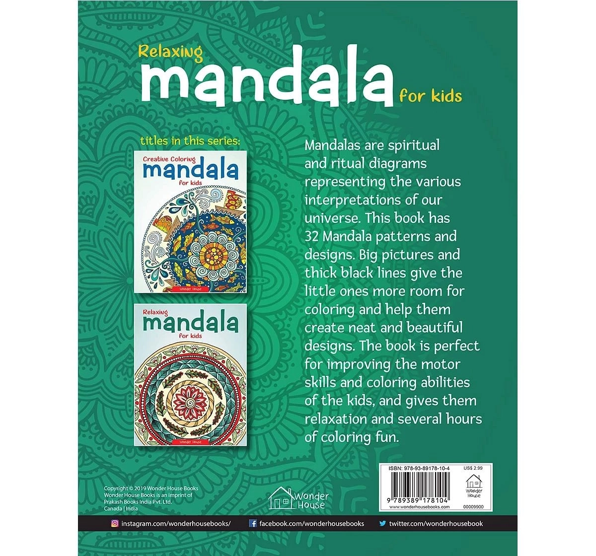 Wonder House Books Relaxing Mandala Coloring Book To Improve Concentration and Relaxation for kids 3Y+, Multicolour