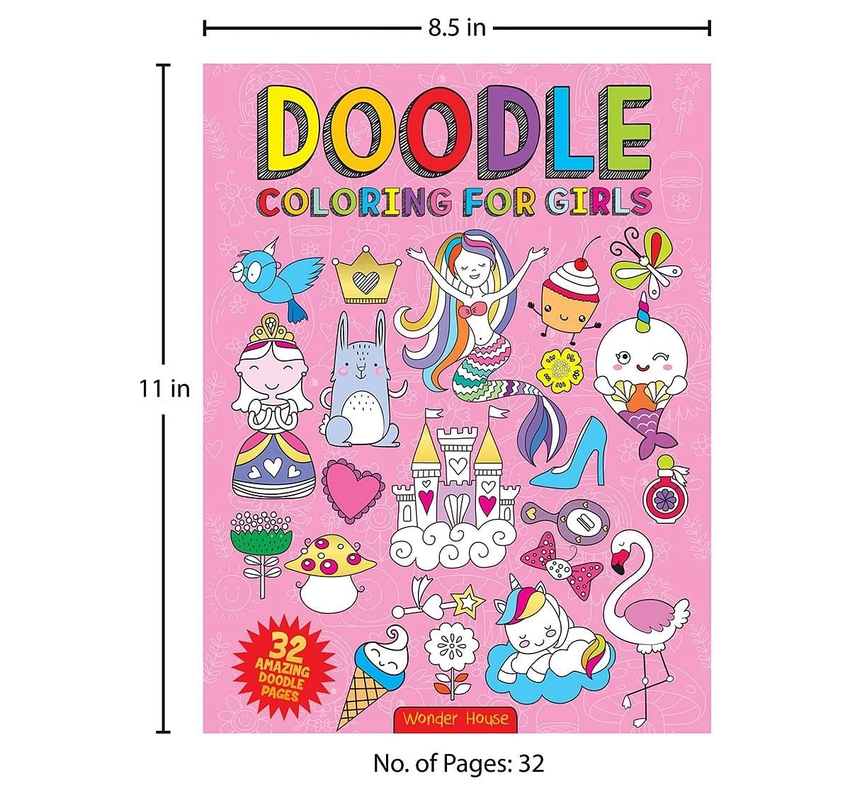Wonder House Books Doodle coloring for girls Paperback Multicolor 3Y+