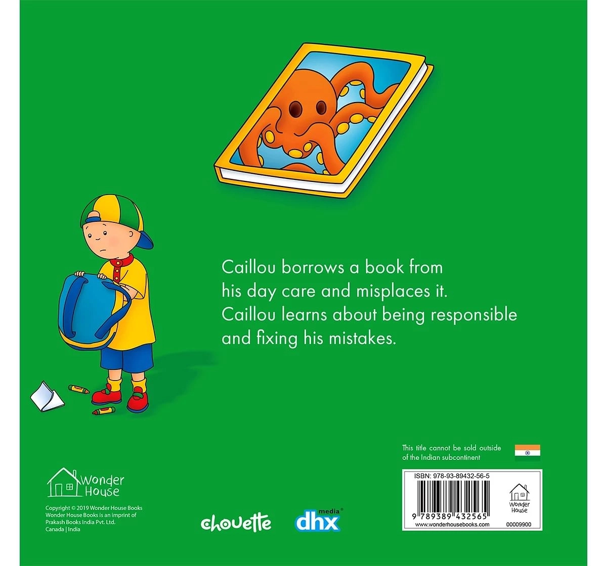 Wonder House Books Caillou Borrows A Book for kids 3Y+, Multicolour