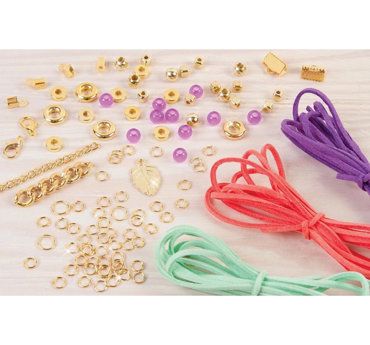 Make it Real Gold Link Suede Bracelets DIY kits Multicolor 8Y+