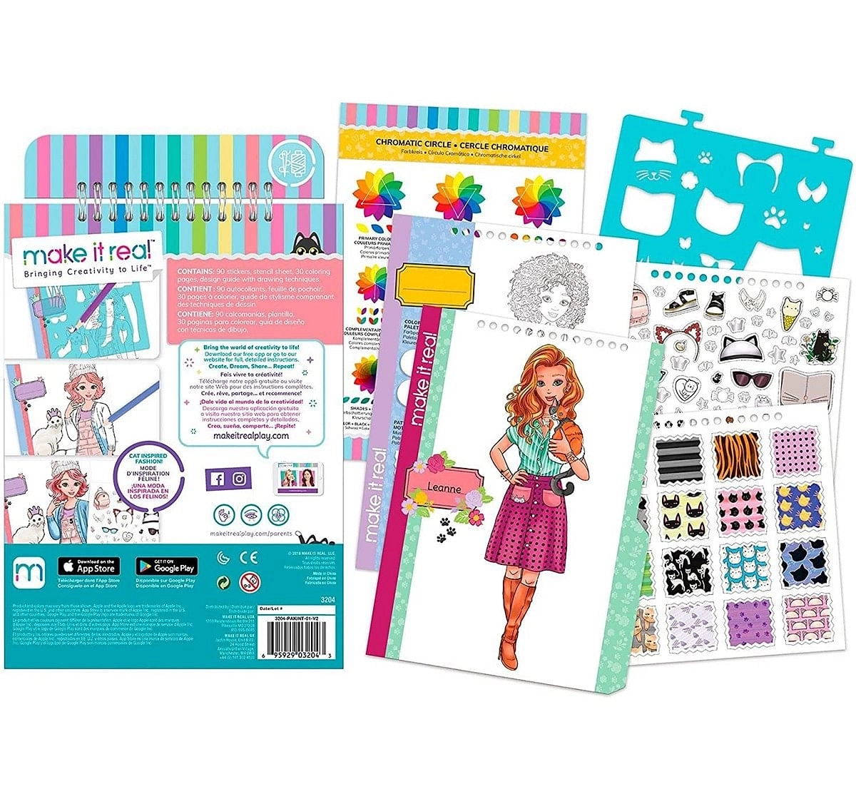 Make It Real - Fashion Design Sketchbook: Pretty Kitty School Stationery for age 8Y+ 