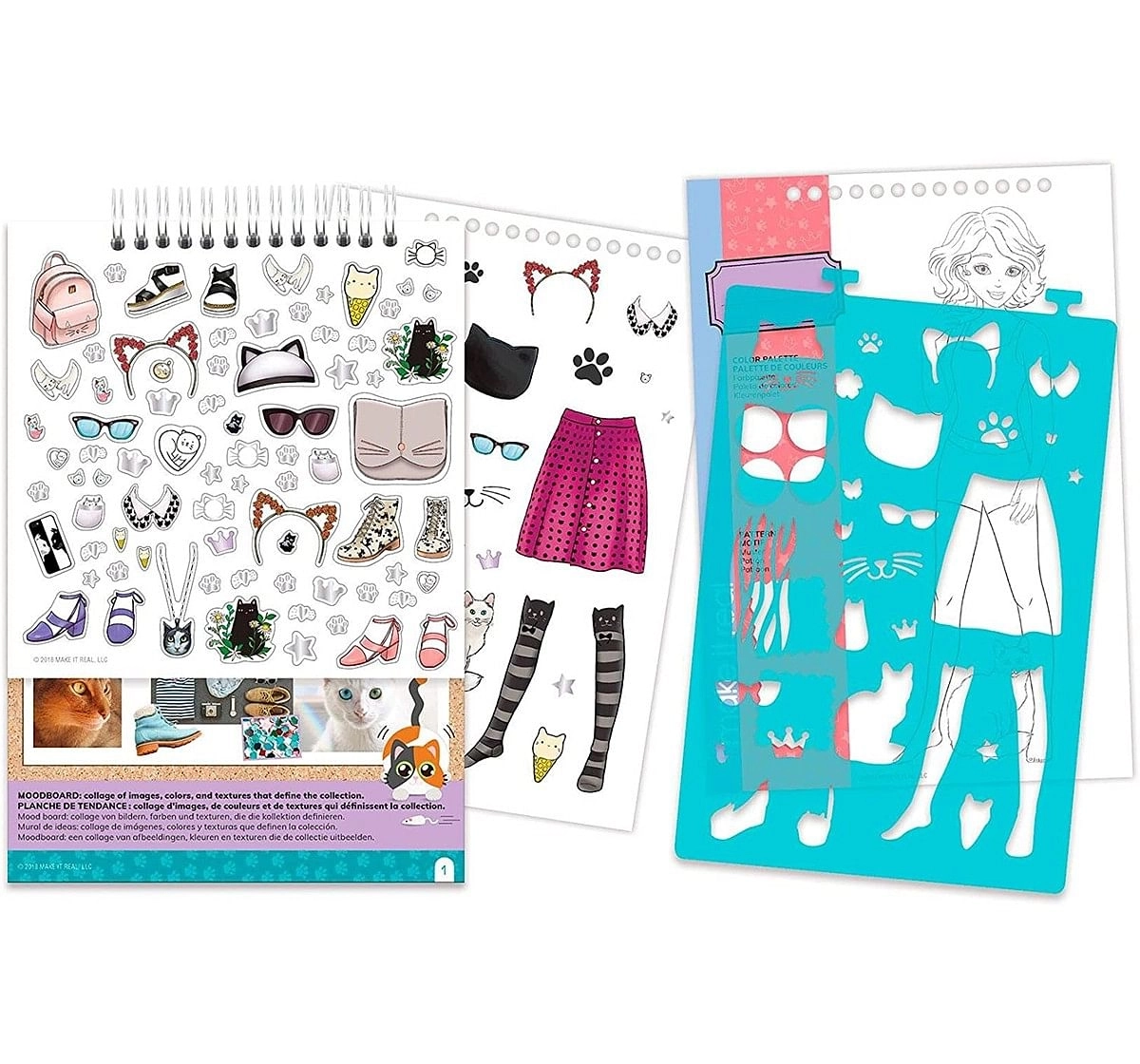 Make It Real - Fashion Design Sketchbook: Pretty Kitty School Stationery for age 8Y+ 