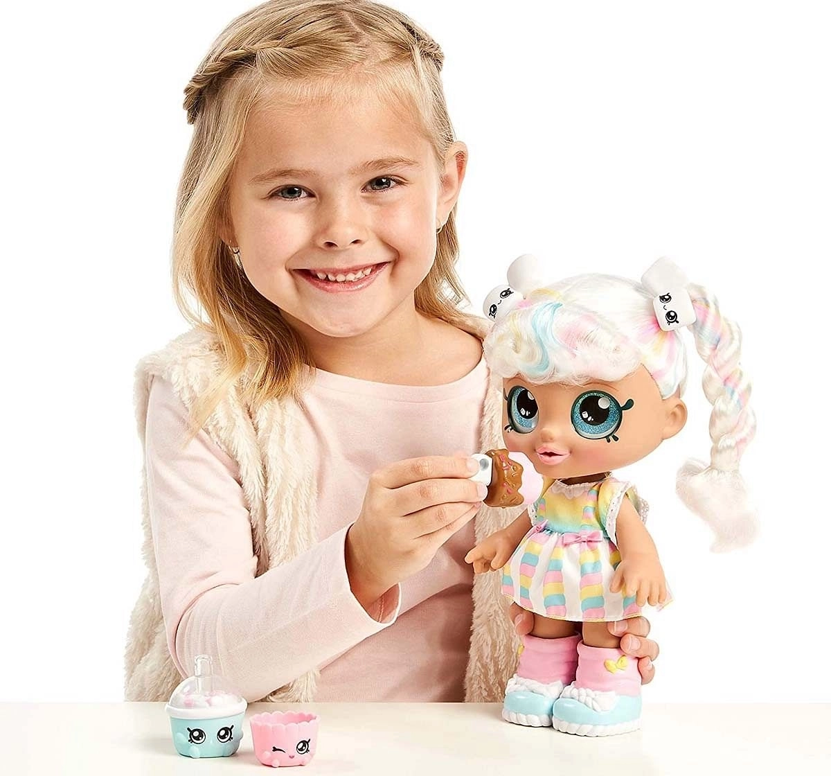 Kindi Kids S1 Toddler Doll Single Pack Snack Time Friends Marshamello Dolls & Accessories for Age 3Y+