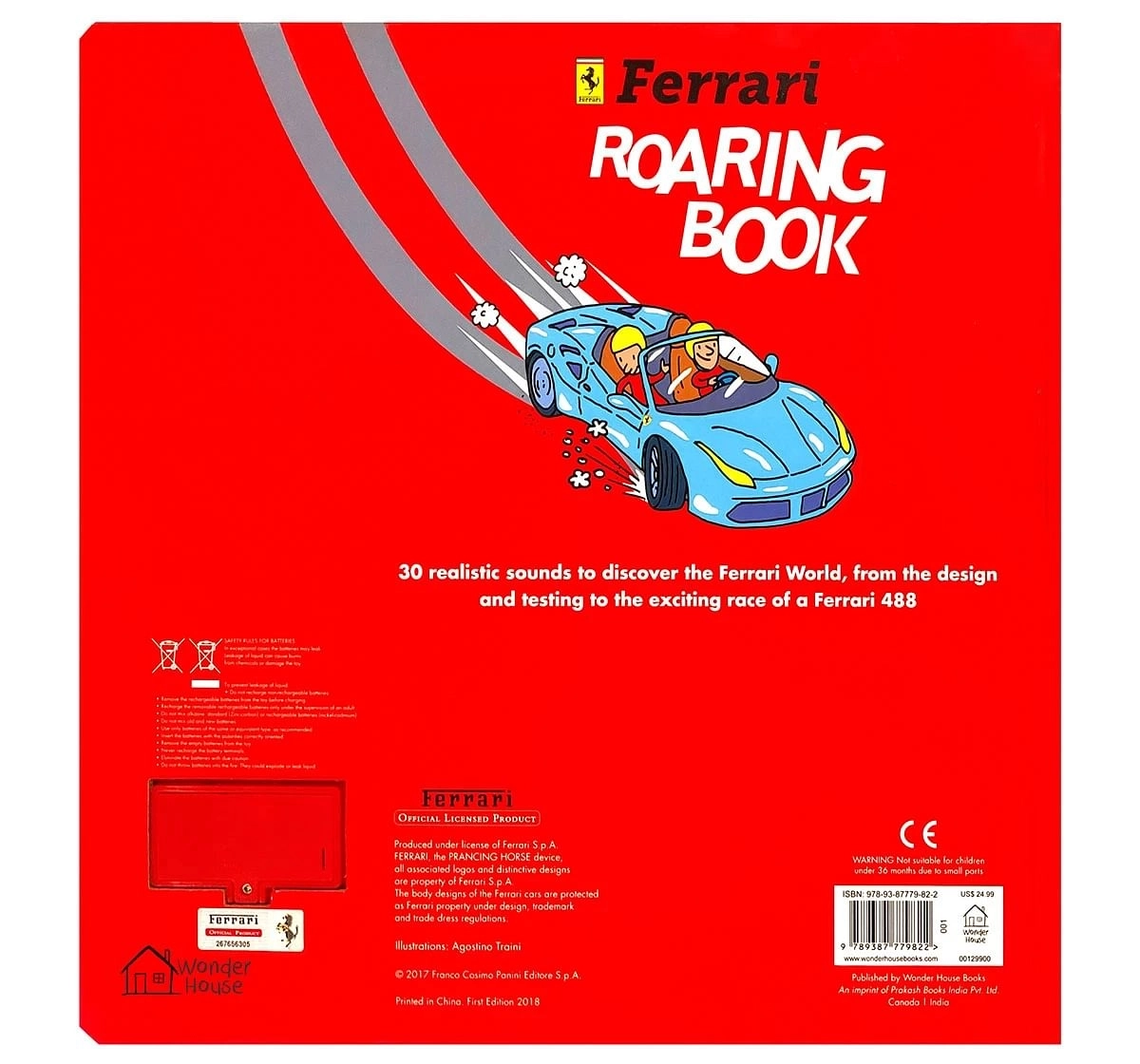 Wonder House Books Ferrari Roaring Book Illustrated Sound Board Book for kids 0M+, Multicolour