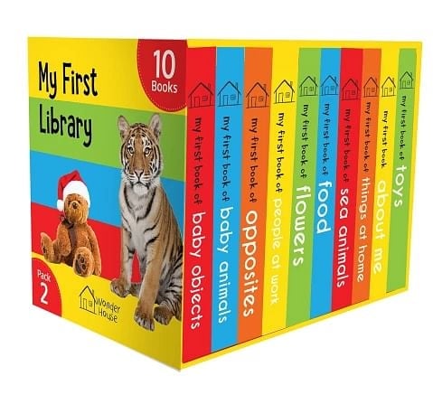 Wonder House Books My First Library Pack of 2 Boxset with 10 Board Books for kids 0M+, Multicolour