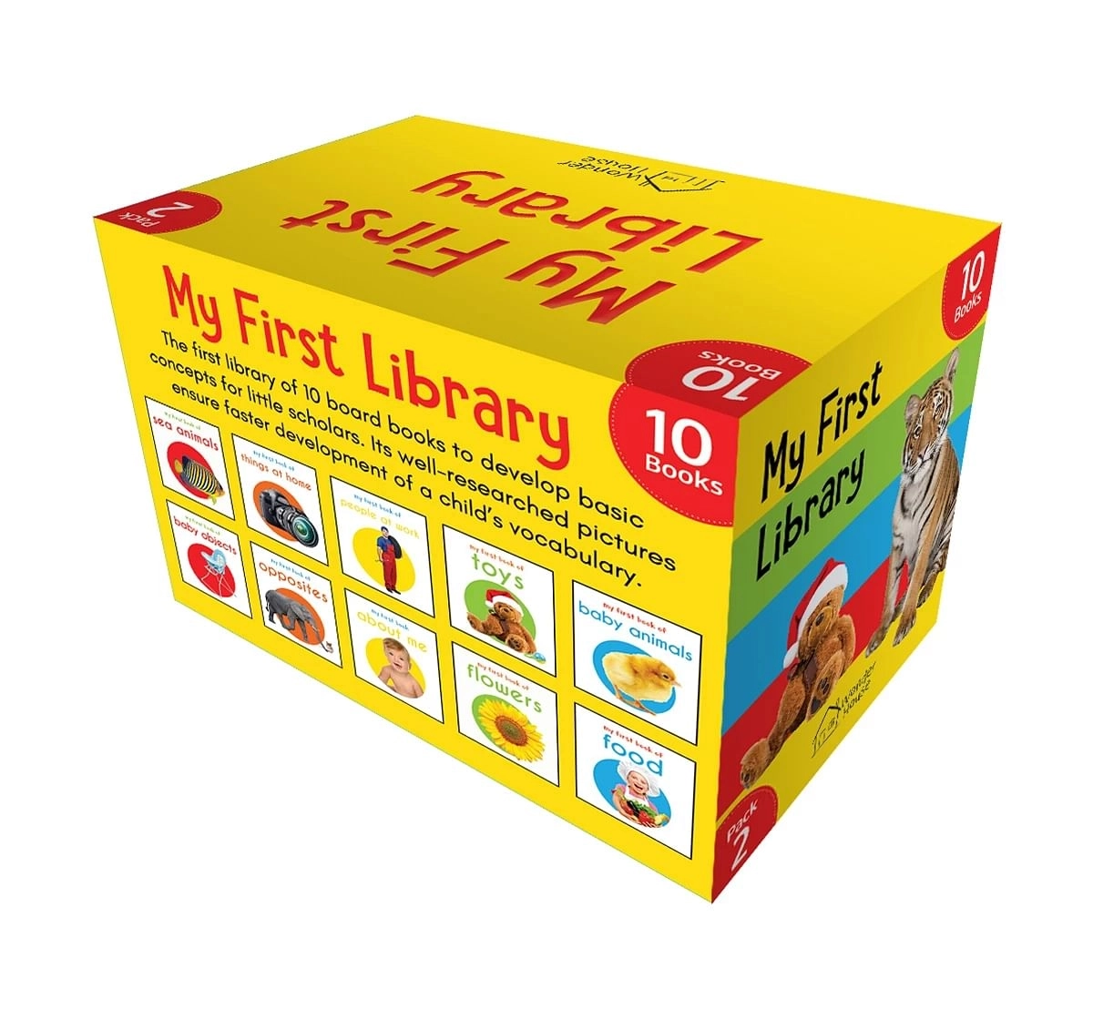 Wonder House Books My First Library Pack of 2 Boxset with 10 Board Books for kids 0M+, Multicolour