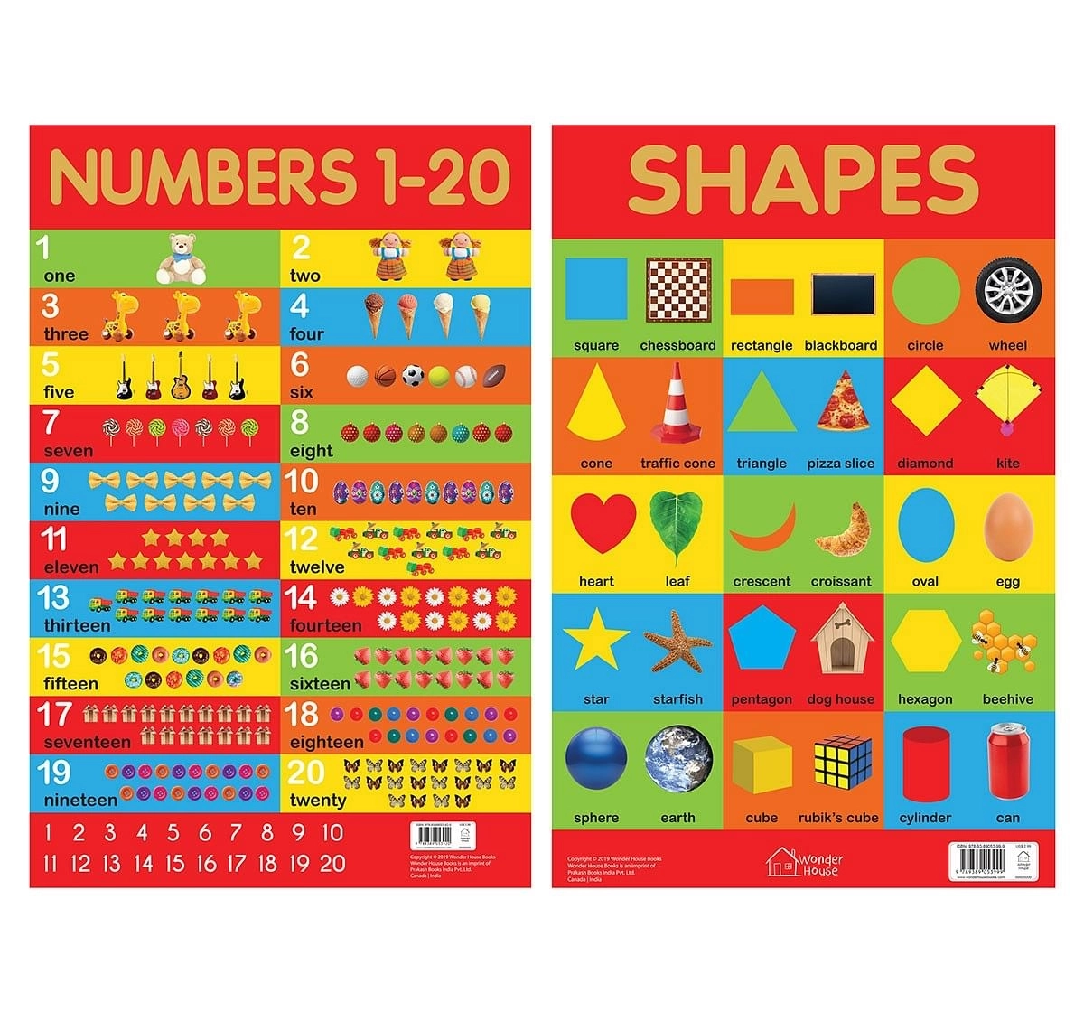 Early Learning Educational Charts For Kids - Pack Of Ten Charts Book, 10 Pages Book By Wonder House Books, Box Set