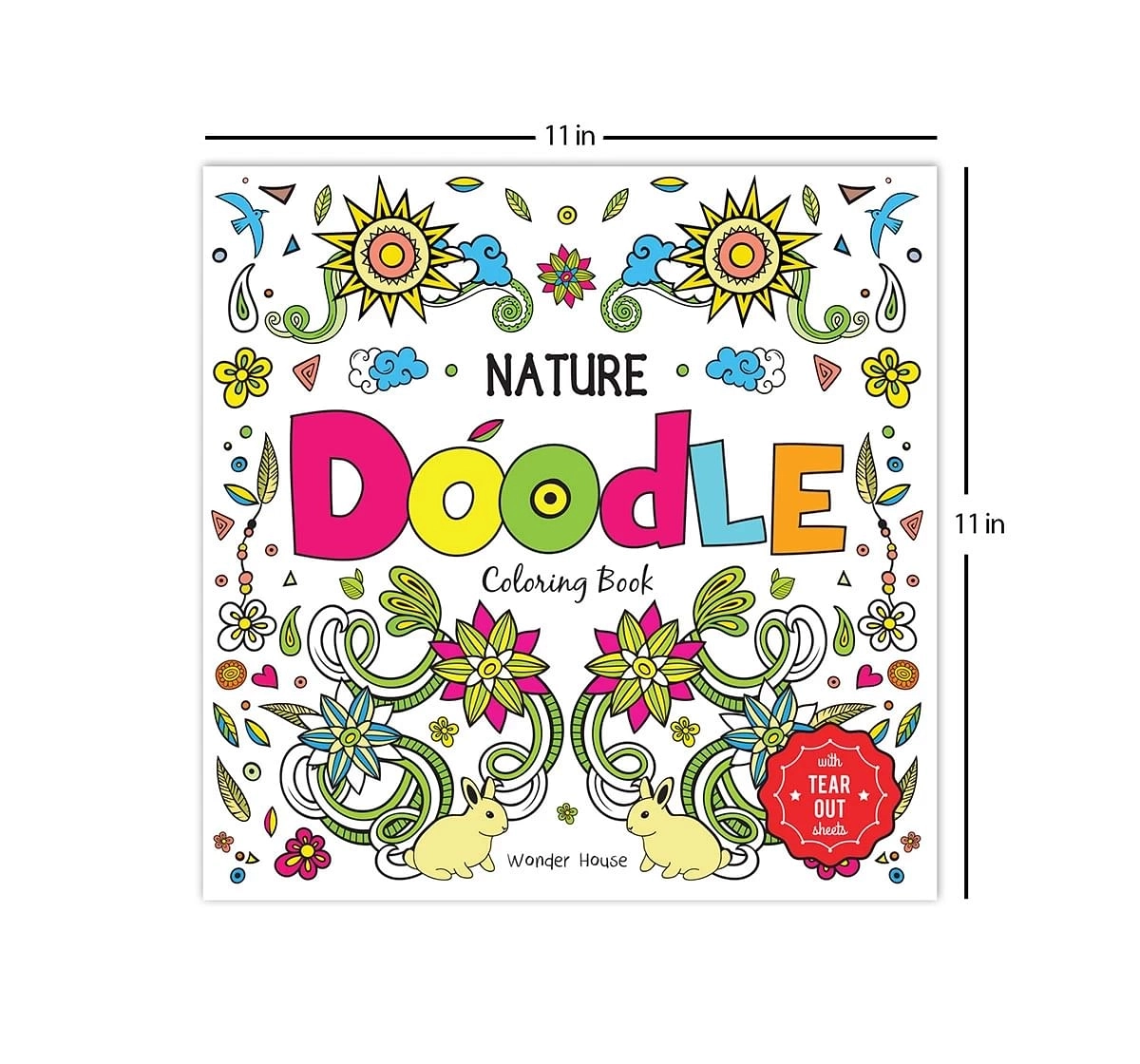 Wonder House Books Nature Doodle Coloring Book With Tear Out Sheets for kids 3Y+, Multicolour