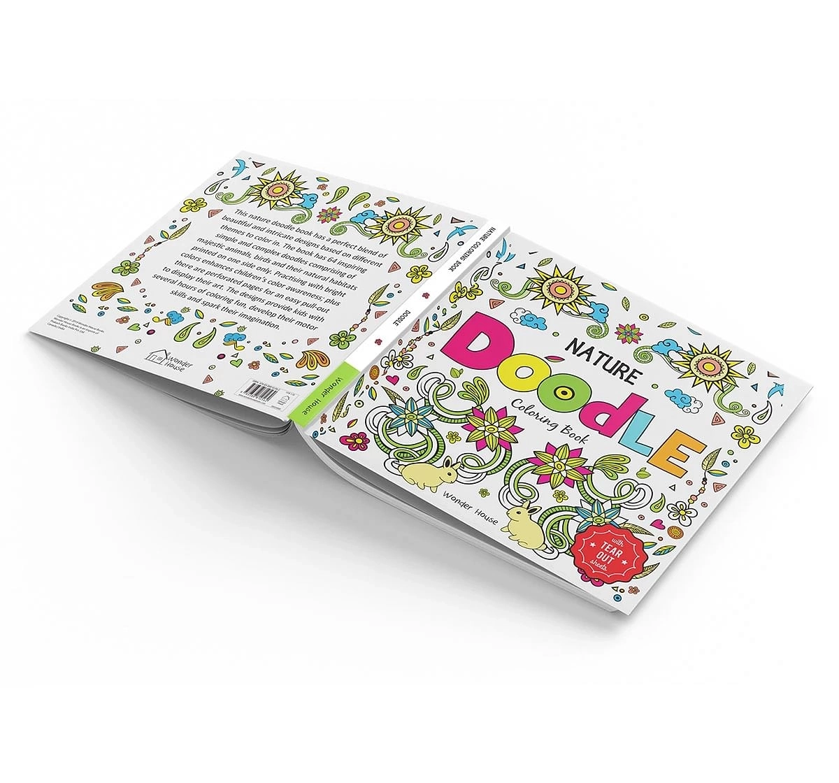 Wonder House Books Nature Doodle Coloring Book With Tear Out Sheets for kids 3Y+, Multicolour