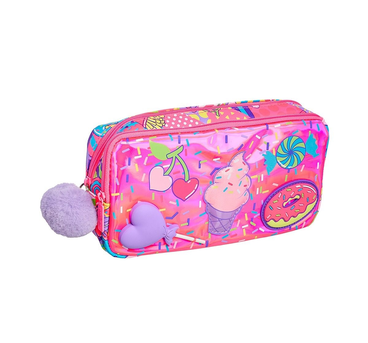 Smiggle Far Away Character Pencil Case - Ice-cream Print Bags for Kids age 3Y+ (Pink)