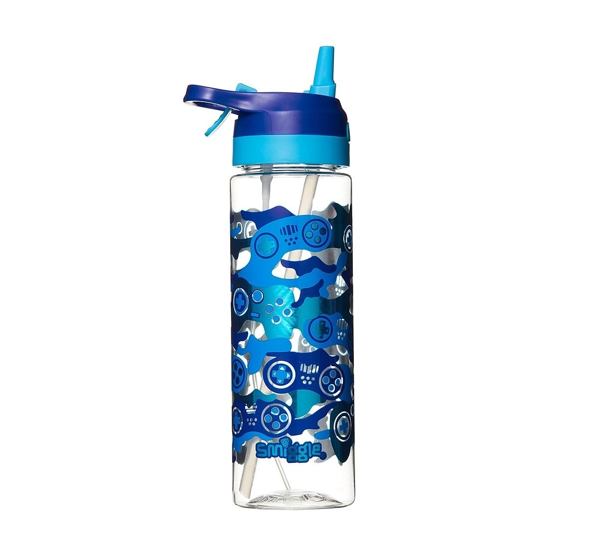 Smiggle Viva Spritz Bottle with Misting Function - Gaming Print Bags for Kids age 3Y+ (Cobalt Blue)
