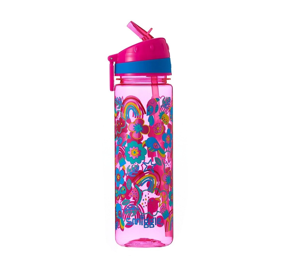 Smiggle Flow Drink Bottle with Flip Top Spout  Bags for Kids age 3Y+ (Pink)