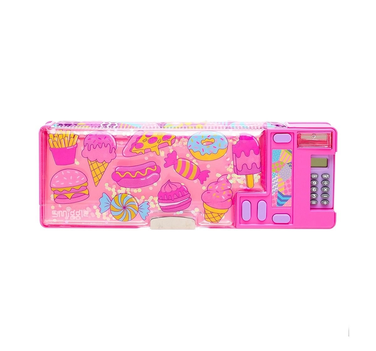 Smiggle Far Away Pop Out Pencil Case - Ice-cream Print Bags for Kids age 6Y+ (Pink)