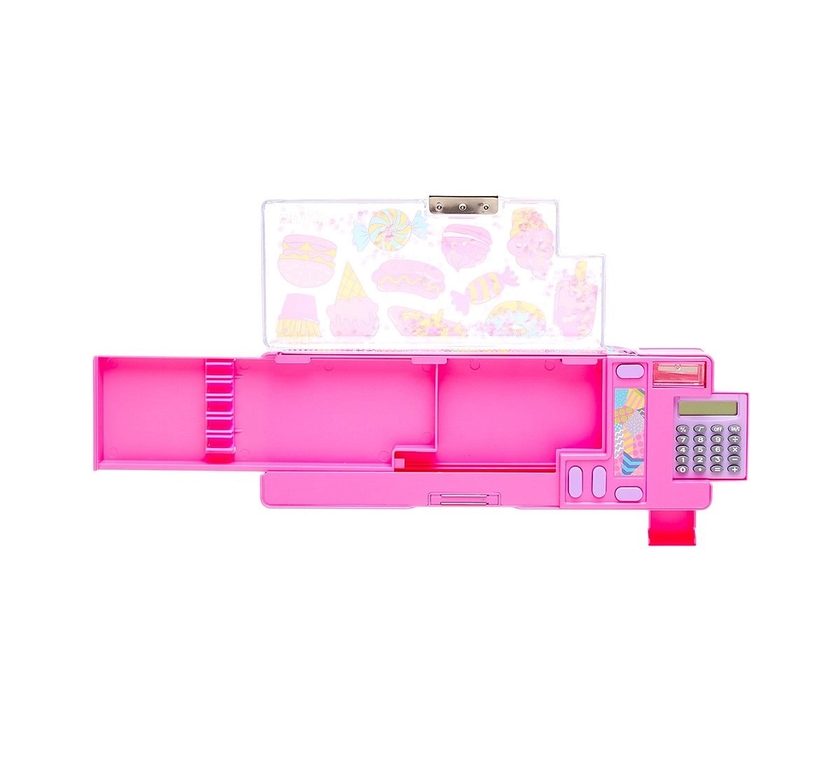 Smiggle Far Away Pop Out Pencil Case - Ice-cream Print Bags for Kids age 6Y+ (Pink)