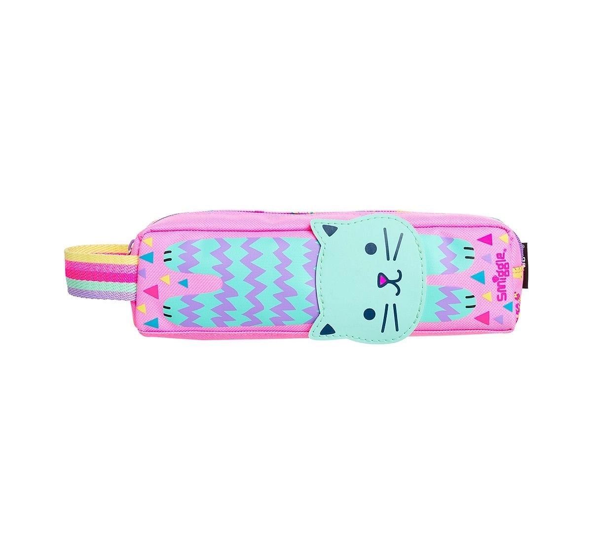 Smiggle Topsy Teeny Tiny Pencil Case - Cat Print Bags for Kids age 3Y+ (Pink)