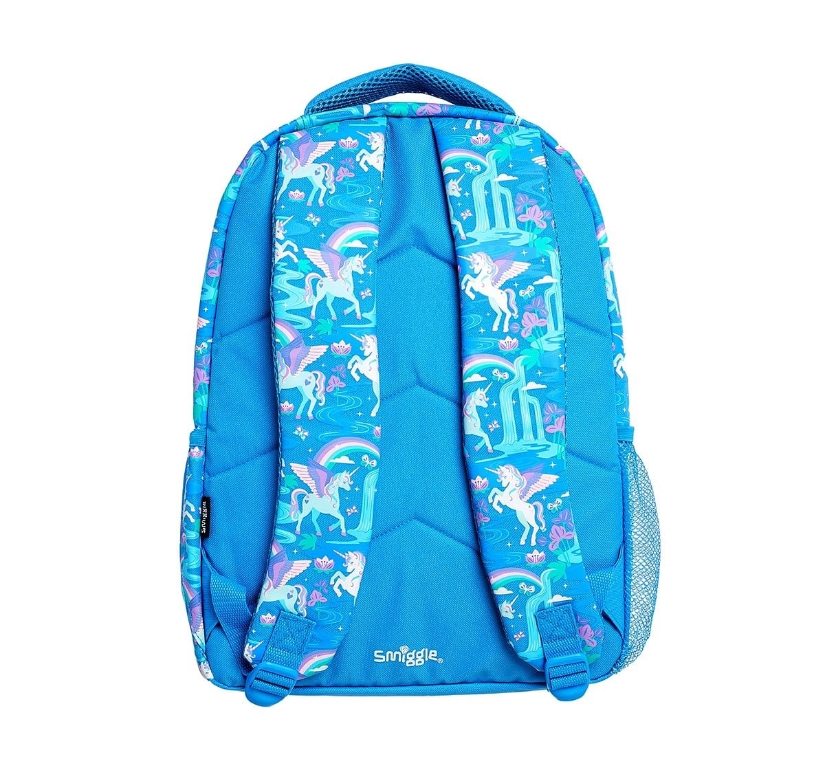 Smiggle Far Away Backpack - Unicorn Print Bags for Kids age 3Y+ (Cornflower Blue)
