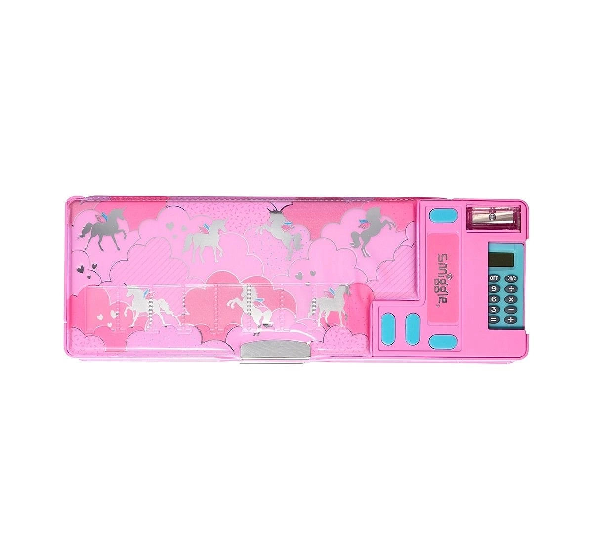 Smiggle Lunar Pop Out Pencil Case - Unicorn Print Bags for Kids age 6Y+ (Pink)