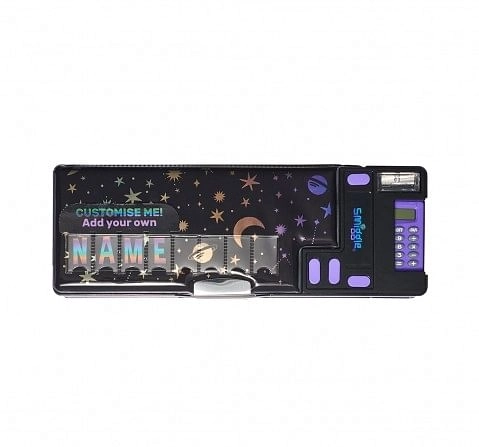  Smiggle Lunar Pop Out Pencil Case - Space Print Bags for Kids age 6Y+ (Black)