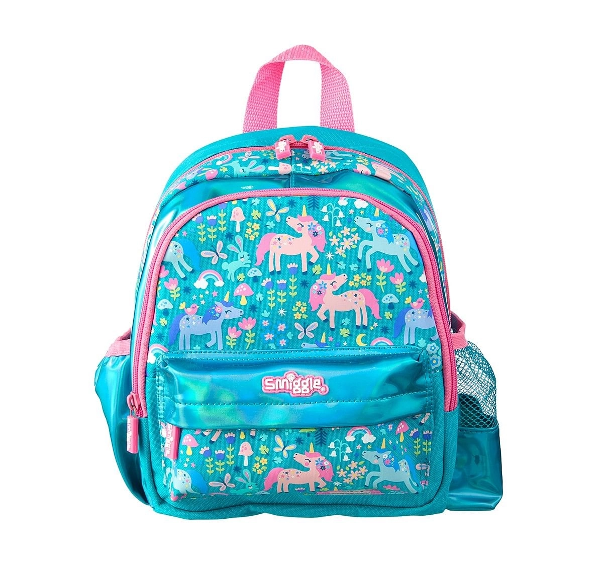 Smiggle Topsy Teeny Tiny Backpack - Unicorn Print Bags for Kids age 3Y+ (Aqua)