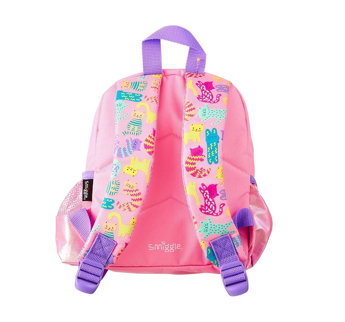 Smiggle Topsy Teeny Tiny Backpack - Cat Print Bags for Kids age 3Y+ (Pink)