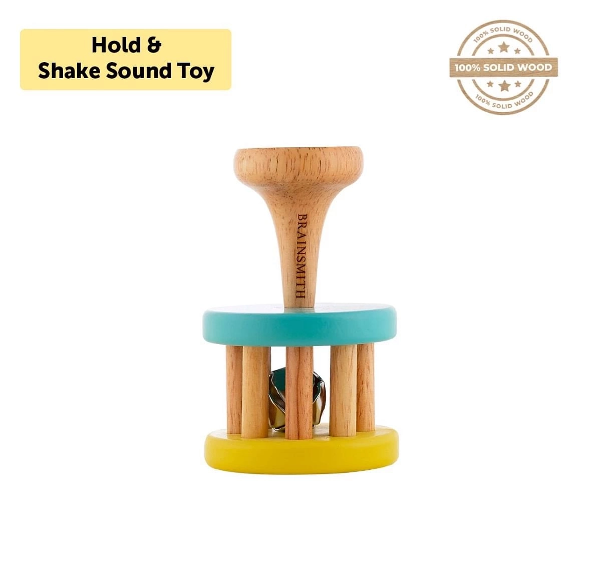 Brainsmith Swoora Cage Bell With Handle Music Instrument For Kids Age 3M+, Multicolour