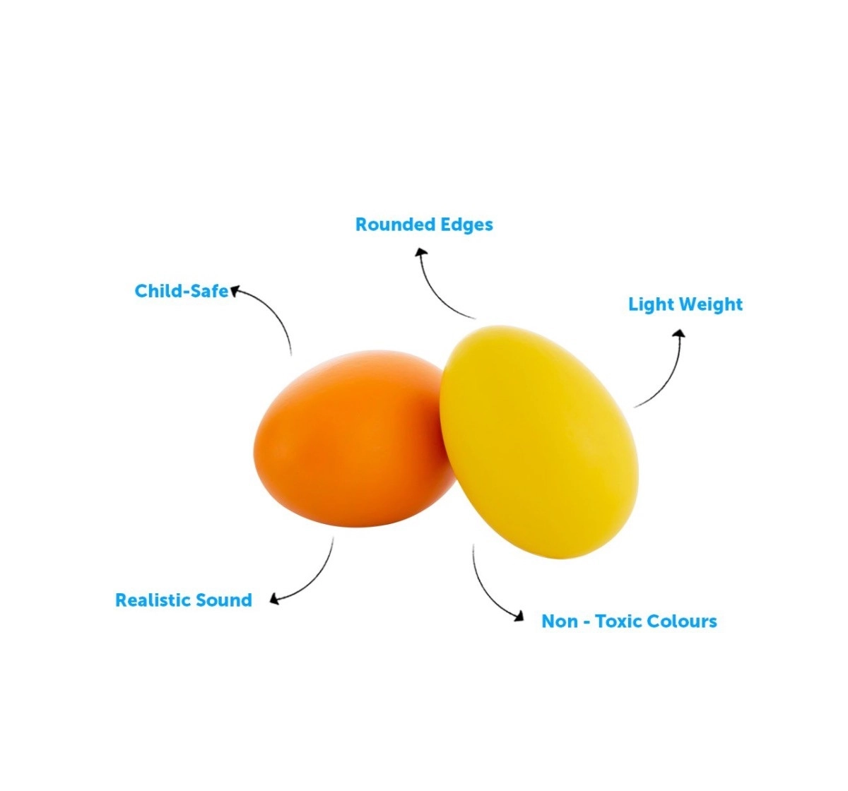 Brainsmith Swoora Egg Shakers Music Instrument For Kids Age 3M+, Multicolour