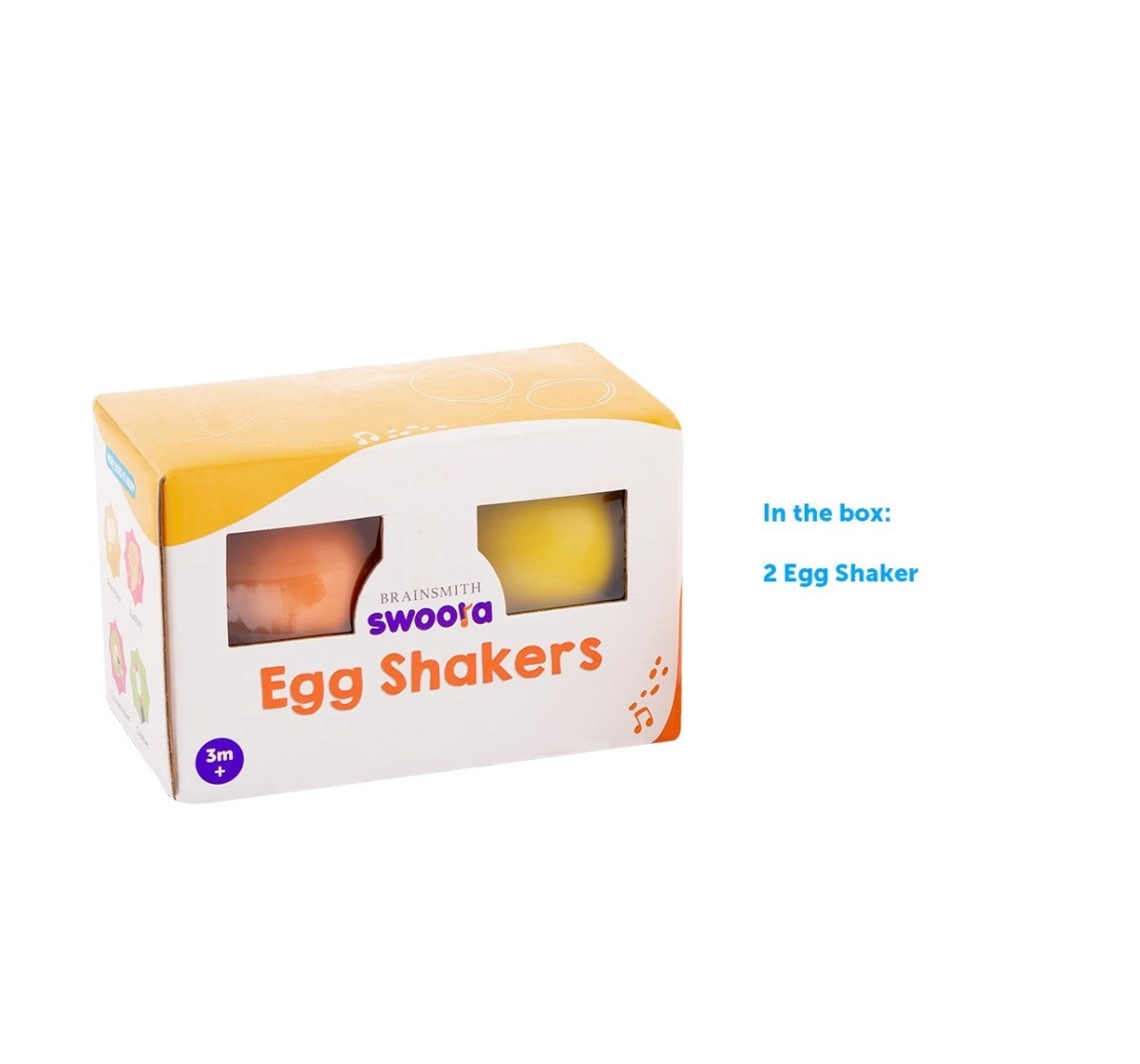 Brainsmith Swoora Egg Shakers Music Instrument For Kids Age 3M+, Multicolour