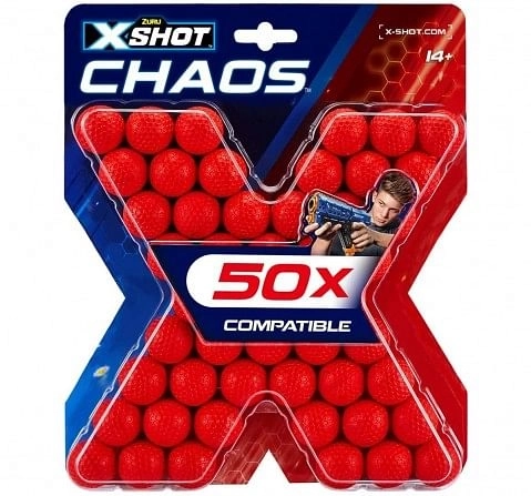 X-Shot Chaos 50 Dart Balls Refill Pack Blasters for Kids age 14Y+ 