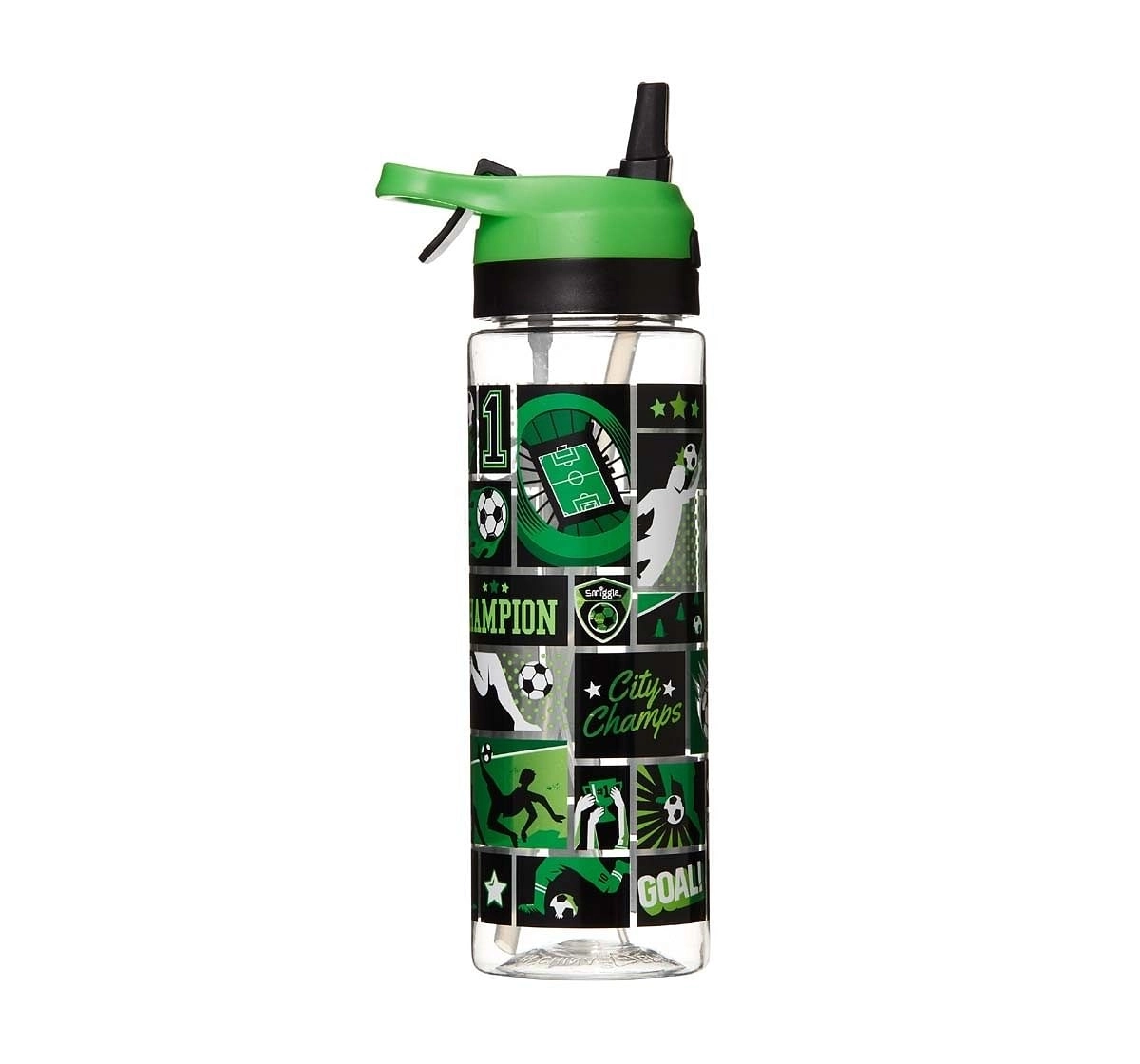 Smiggle Viva Spritz Bottle with Misting Function - Football Print Green Bags for Kids age 3Y+