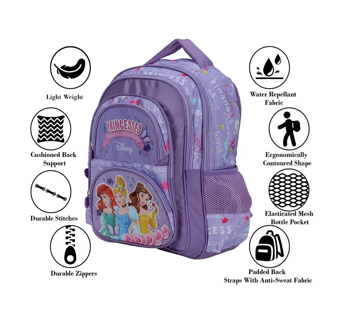Disney Princess Believe In Friendship 16" Backpack Bags for age 3Y+ 
