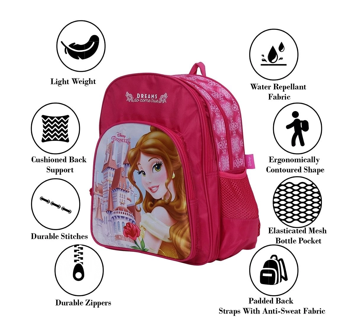 Disney Princess Castle 14" Backpack Bags for age 3Y+ 