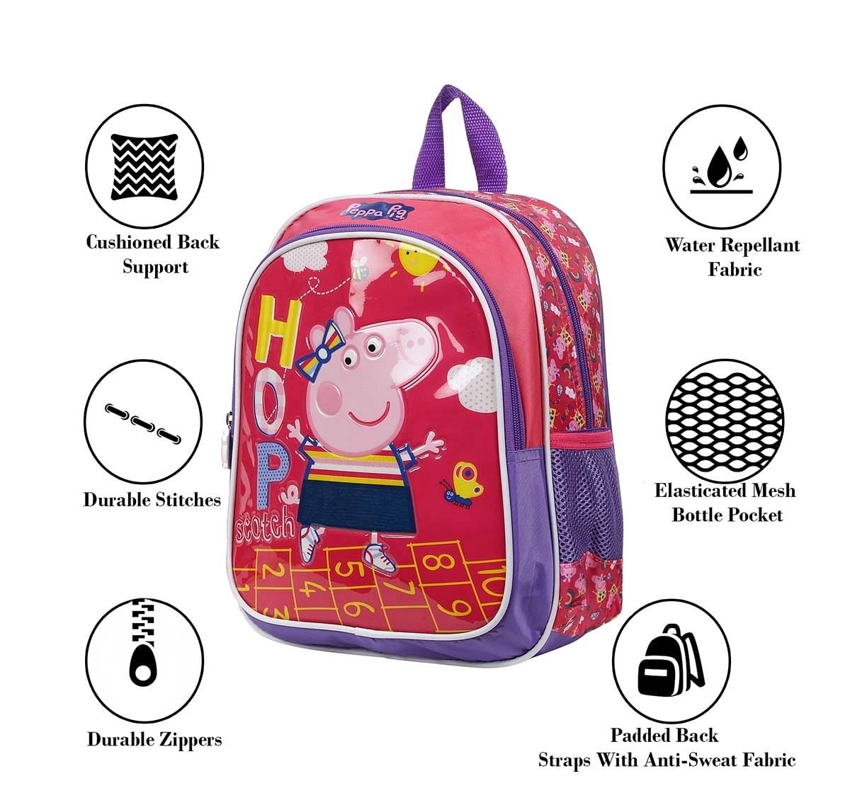 Peppa Pig Hop Scocth 12 Backpack Bags for Kids age 3Y+ 