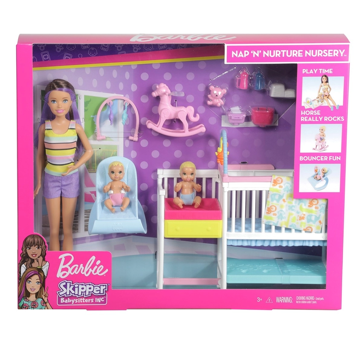 Barbie Nursery Playset with Skipper Babysitters Doll, 3Y+, Multicolour