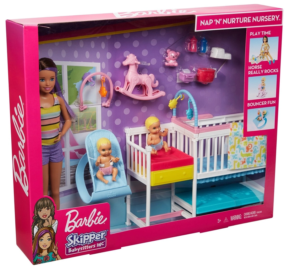 Barbie Nursery Playset with Skipper Babysitters Doll, 3Y+, Multicolour