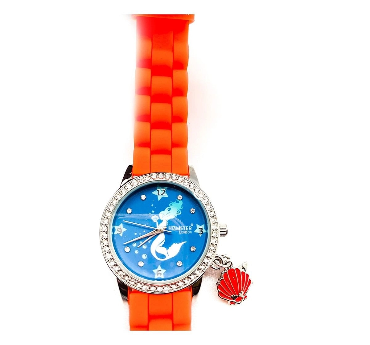 Hamster London Diamond Studded Mermaid Watch for Kids age 3Y+ (Orange)