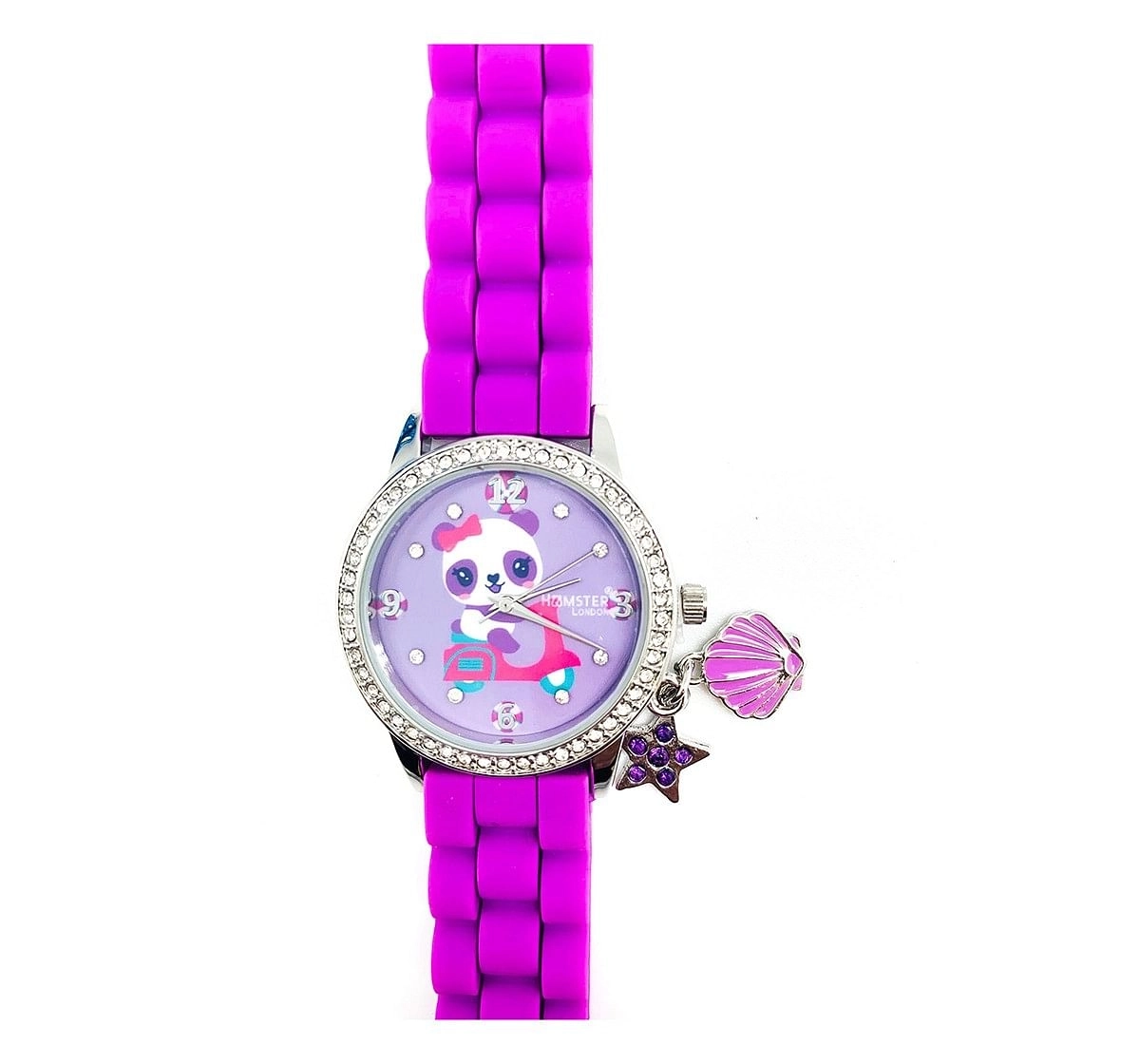 Hamster London Diamond Studded Panda Watch for Kids age 3Y+ (Purple)