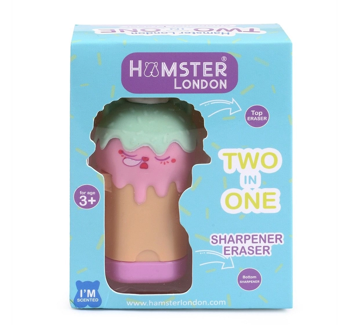 Hamster London Scented Sharpener & Eraser Cat for Kids age 3Y+